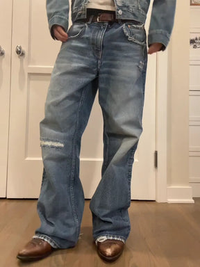 VINTAGEVÄTTAD SLITEN DENIM