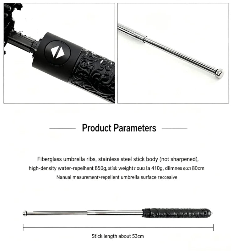 Outdoors Mult Funtional Umbrella inside Extendable Baton Defensive