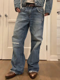 VINTAGE WASHED DISTRESSED DENIM