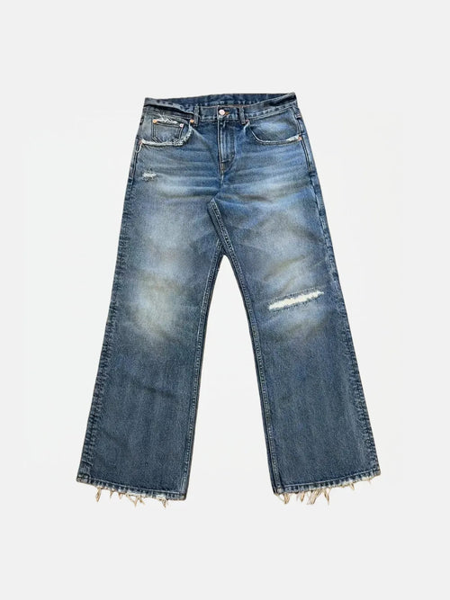 VINTAGE WASHED DISTRESSED DENIM