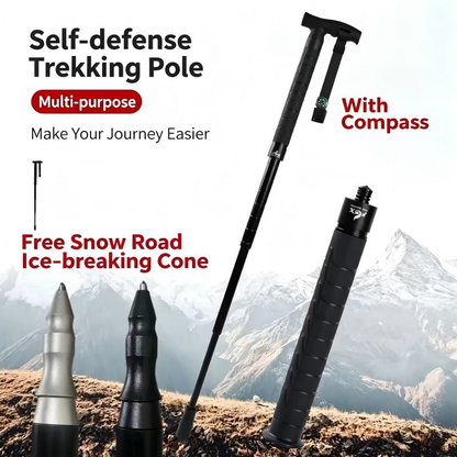Telescopic Hiking and Trekking Pole with Self-Defense Baton