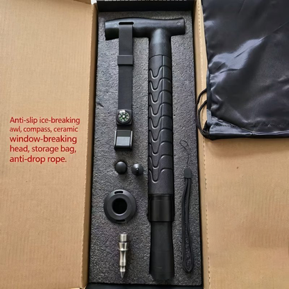 Telescopic Hiking and Trekking Pole with Self-Defense Baton