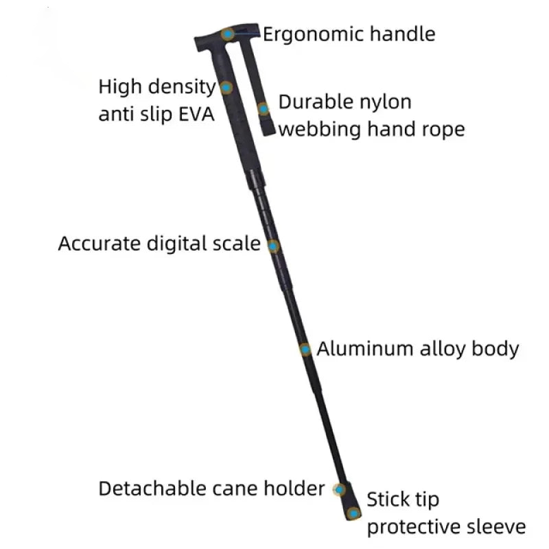 Telescopic Hiking and Trekking Pole with Self-Defense Baton