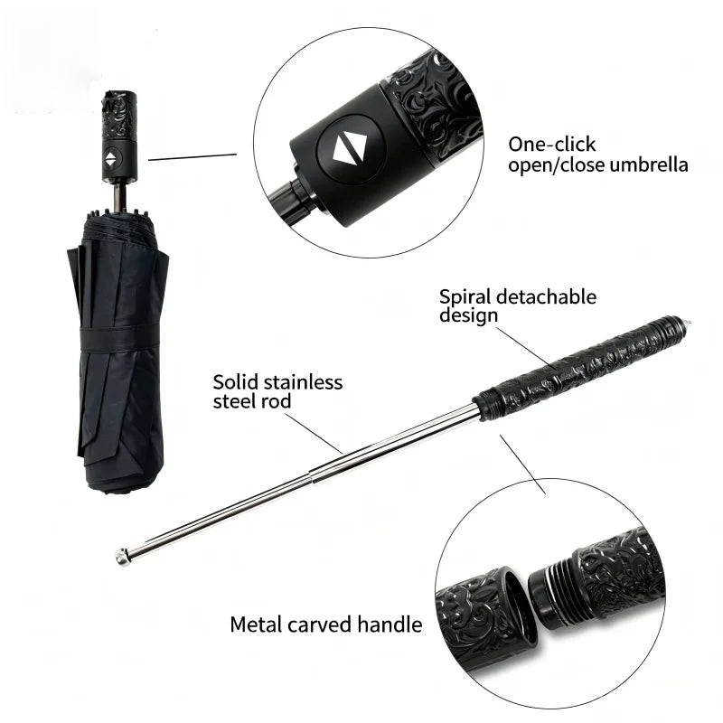 Outdoors Mult Funtional Umbrella inside Extendable Baton Defensive